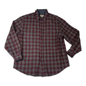 Woolrich mens xl wool long sleeve button down shirt Red Black Plaid gorp outdoor